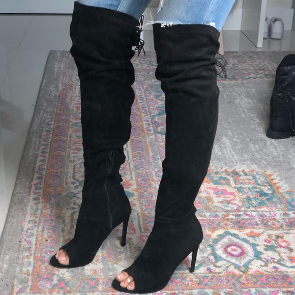 Forever 21 Shoes - Knee high peep toe boots